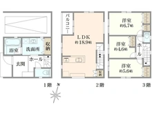 【神奈川県/横浜市鶴見区上末吉】横浜市鶴見区上末吉2丁目　新築戸建 間取り図
