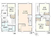 【神奈川県/川崎市幸区小向仲野町】川崎市幸区小向仲野町　中古戸建 間取り図