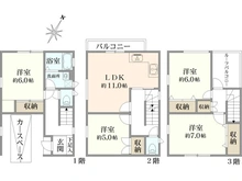 【神奈川県/川崎市高津区北見方】北見方3丁目中古戸建 間取り図