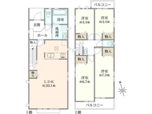 【神奈川県/川崎市麻生区片平】片平1丁目新築戸建B号棟 間取り図