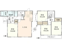 【神奈川県/横浜市旭区中白根】横浜市旭区中白根1丁目　中古戸建 間取り図