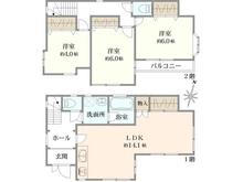 【神奈川県/横浜市旭区中白根】横浜市旭区中白根1丁目　中古戸建 間取り図