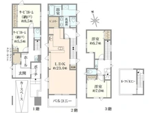 【東京都/世田谷区世田谷】世田谷区世田谷1丁目　新築戸建　B号棟 間取り図