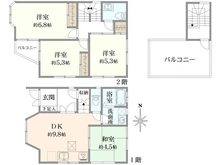 【神奈川県/川崎市宮前区初山】川崎市宮前区初山2丁目　中古戸建 間取り図