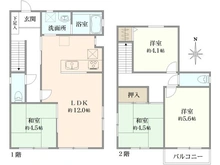 【神奈川県/綾瀬市大上】綾瀬市大上9丁目　中古戸建 間取り図