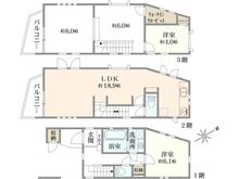 【神奈川県/川崎市高津区下作延】川崎市高津区下作延4丁目　中古戸建 間取り図