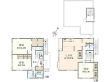 【神奈川県/川崎市高津区梶ケ谷】川崎市高津区梶ケ谷3丁目　中古戸建 間取り図
