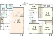 【神奈川県/川崎市宮前区神木本町】宮前区神木本町3丁目新築戸建5号棟 間取り図