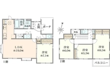 【神奈川県/横浜市青葉区美しが丘西】横浜市青葉区美しが丘西2丁目　中古戸建 間取り図