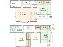 【神奈川県/横浜市港北区新吉田東】横浜市港北区新吉田東1丁目　中古戸建 間取り図