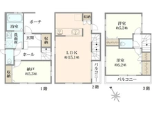 【神奈川県/横浜市港北区新吉田東】横浜市港北区新吉田東3丁目　中古戸建 間取り図