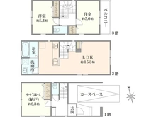 【神奈川県/川崎市高津区千年】高津区千年新築戸建てA棟 間取り図