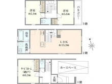 【神奈川県/川崎市高津区千年】高津区千年新築戸建てB棟 間取り図