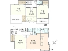 【神奈川県/横浜市瀬谷区二ツ橋町】横浜市瀬谷区二ツ橋町 中古戸建 間取り図