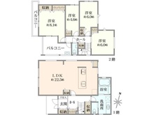 【神奈川県/横浜市青葉区美しが丘】青葉区美しが丘4丁目　新築戸建 間取り図
