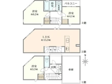 【神奈川県/川崎市川崎区中島】川崎区中島2丁目　戸建て 間取り図