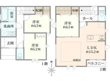 【神奈川県/川崎市高津区東野川】東野川二丁目　新築戸建 間取り図