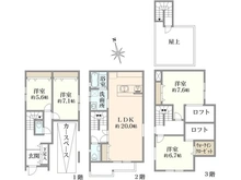 【東京都/三鷹市下連雀】三鷹市下連雀9丁目戸建 間取り図