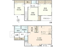 【東京都/武蔵野市桜堤】武蔵野市桜堤3丁目戸建 3号棟／全8号棟 間取り図