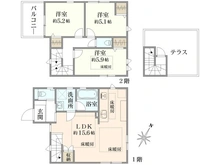 【東京都/国分寺市西恋ヶ窪】国分寺市西恋ヶ窪4丁目新築戸建 2号棟／全3号棟 間取り図