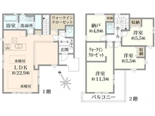 【東京都/西東京市南町】西東京市南町2丁目新築戸建　1号棟／全2号棟 間取り図