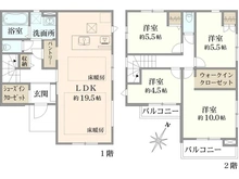 【東京都/調布市深大寺東町】調布市深大寺東町7丁目 新築戸建 2号棟／全3号棟 間取り図