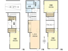 【大阪府/大阪市城東区東中浜】大阪府大阪市城東区東中浜2丁目　中古戸建 間取り図