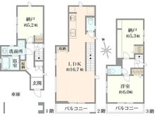 【東京都/大田区中央】大田区中央8丁目　新築戸建てA号棟 間取り図