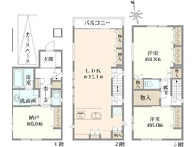 【東京都/大田区東蒲田】大田区東蒲田2丁目新築戸建1号棟 間取り図