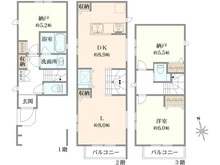【東京都/大田区東六郷】大田区東六郷3丁目新築戸建てA号棟 間取り図
