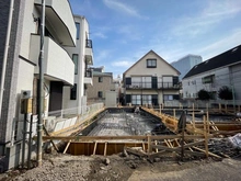 【東京都/大田区西蒲田】大田区西蒲田5丁目新築戸建　A号棟 建築中の外観：全3棟　写真正面