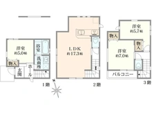 【東京都/大田区西六郷】大田区西六郷3丁目 新築戸建 1号棟 間取り図