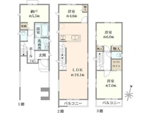【東京都/大田区新蒲田】大田区新蒲田3丁目　新築戸建B号棟 間取り図