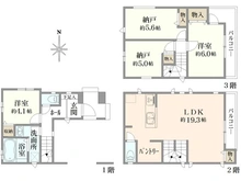 【東京都/大田区南蒲田】大田区南蒲田3丁目　新築戸建てA号棟 間取り図