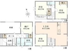 【東京都/大田区北糀谷】大田区北糀谷1丁目　新築戸建て 間取り図