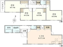 【東京都/大田区南久が原】大田区南久が原1丁目新築戸建2号棟 間取り図