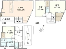 【東京都/江戸川区東篠崎】江戸川区東篠崎1丁目　新築戸建 間取り図