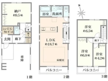 【東京都/葛飾区宝町】葛飾区宝町1丁目　新築戸建3号棟 間取り図