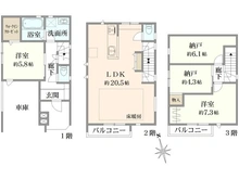 【東京都/葛飾区宝町】葛飾区宝町1丁目　新築戸建4号棟 間取り図