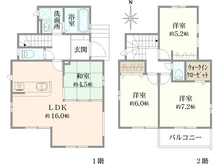 【千葉県/市川市本北方】市川市本北方　新築戸建　1号棟 間取り図