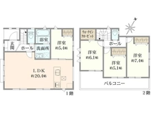 【千葉県/市川市福栄】市川市福栄4丁目　新築戸建1号棟 間取り図