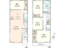 【東京都/葛飾区奥戸】葛飾区奥戸4丁目　新築戸建　A号棟 間取り図
