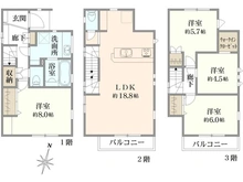 【東京都/足立区佐野】足立区佐野2丁目 新築戸建2号棟 間取り図
