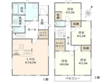 【千葉県/市川市東菅野】市川市東菅野5丁目　新築戸建1号棟 間取り図