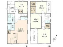 【千葉県/市川市東菅野】市川市東菅野5丁目　新築戸建2号棟 間取り図