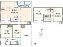 【東京都/江戸川区東小岩】江戸川区東小岩6丁目　新築戸建 間取り図