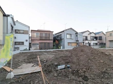 【東京都/江戸川区大杉】江戸川区大杉2丁目　新築戸建1号棟 現地（建築前）：全3棟現場／左部分