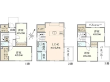 【東京都/江戸川区南小岩】江戸川区南小岩2丁目　新築戸建て 間取り図