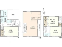 【東京都/葛飾区奥戸】葛飾区奥戸3丁目　新築戸建1号棟 間取り図
