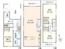 【東京都/府中市府中町】東京都府中市府中町3丁目1期2号棟 間取り図